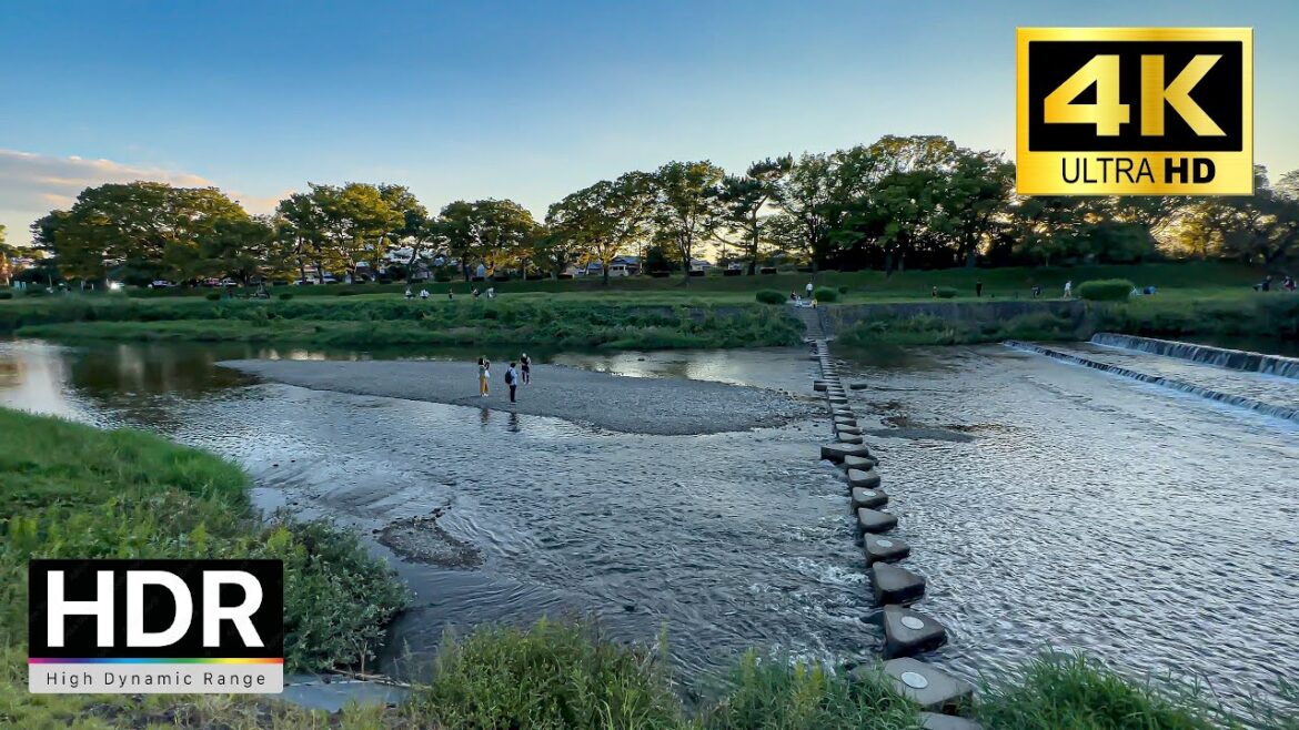 【4K HDR】Walk in Downtown Kyoto with beautiful residential area & Katsura-gawa river, Japan