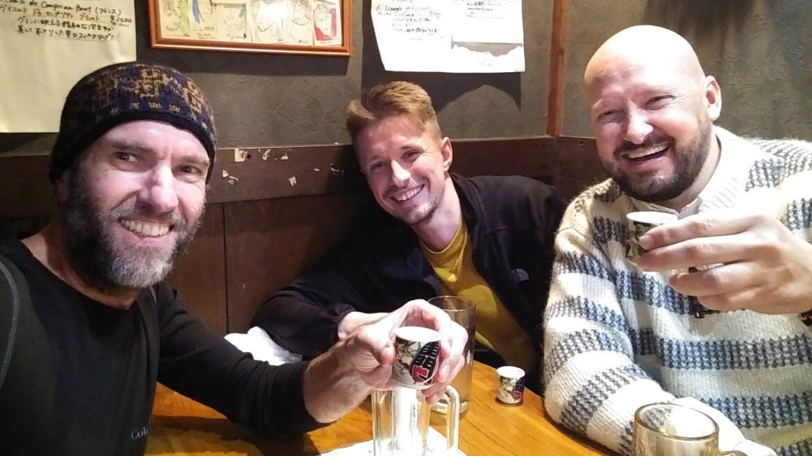 Drinking in a Tokyo Bar with Mr. Bald & Backpacker Ben Drinking in a Tokyo Bar with Mr. Bald & Backpacker Ben