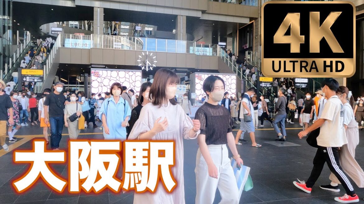 [4KBinaural] 大阪駅徒歩|Kansai Osaka Station walk