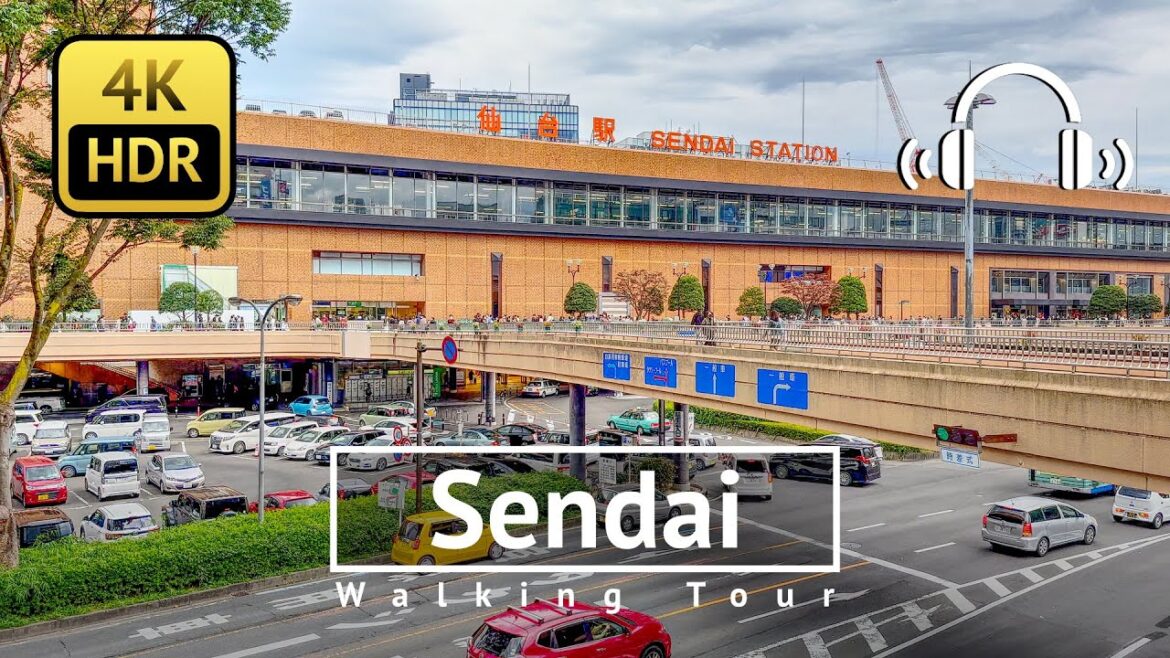 Sendai Walking Tour - Miyagi Japan [4K/HDR/Binaural]