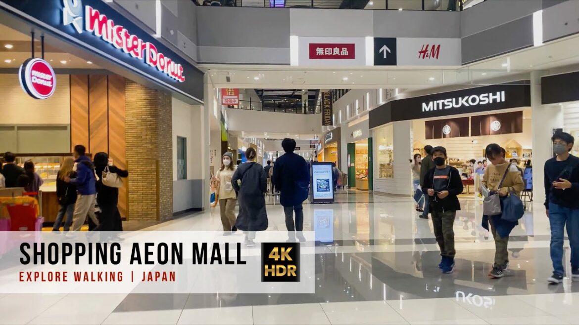 Shopping mall in japan - Aeon Mall ｜Walking in Japan 4K