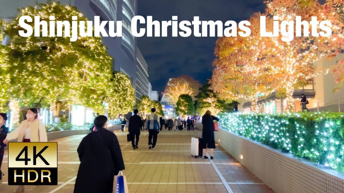 Shinjuku walk with Christmas lights in Japan #asmr Shinjuku walk with Christmas lights in Japan #asmr