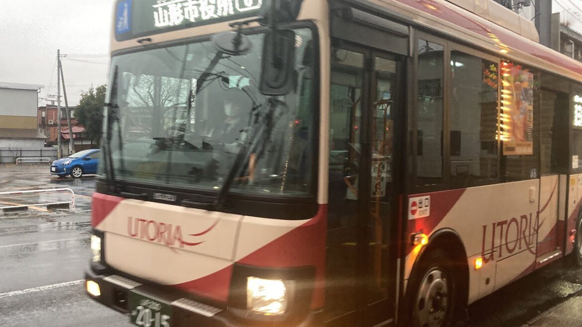 山交バス車窓 かみのやま温泉駅→センタービル前(山形駅)/ C6(表蔵王口経由)かみのやま温泉駅1545発