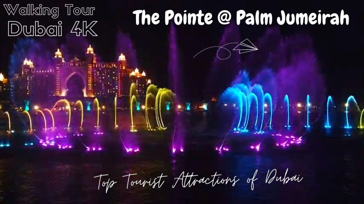4K | DUBAI PALM FOUNTAIN | WALKING TOUR @ THE POINTE, PALM JUMEIRAH | STUNNING FIREWORKS #Dubai #UAE
