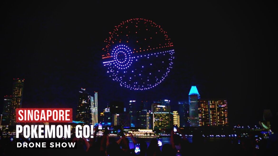 【4K】Singapore Pokemon GO Drone Show at Marina Bay Sands | Nov 2022