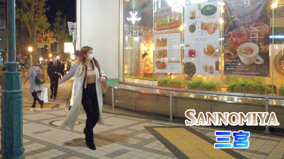 【4K Japan Walk】 Kobe Sannomiya Night Walk　夜の神戸三宮散歩　2022/11/15【神戸散歩】