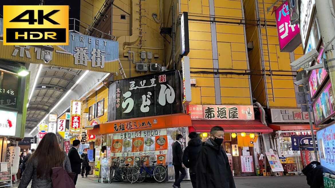 【4K HDR 】iPhone12 Pro Max Night Walking Tour Deep Kyobashi Osaka Japan(京橋飲み屋街 夜散歩）