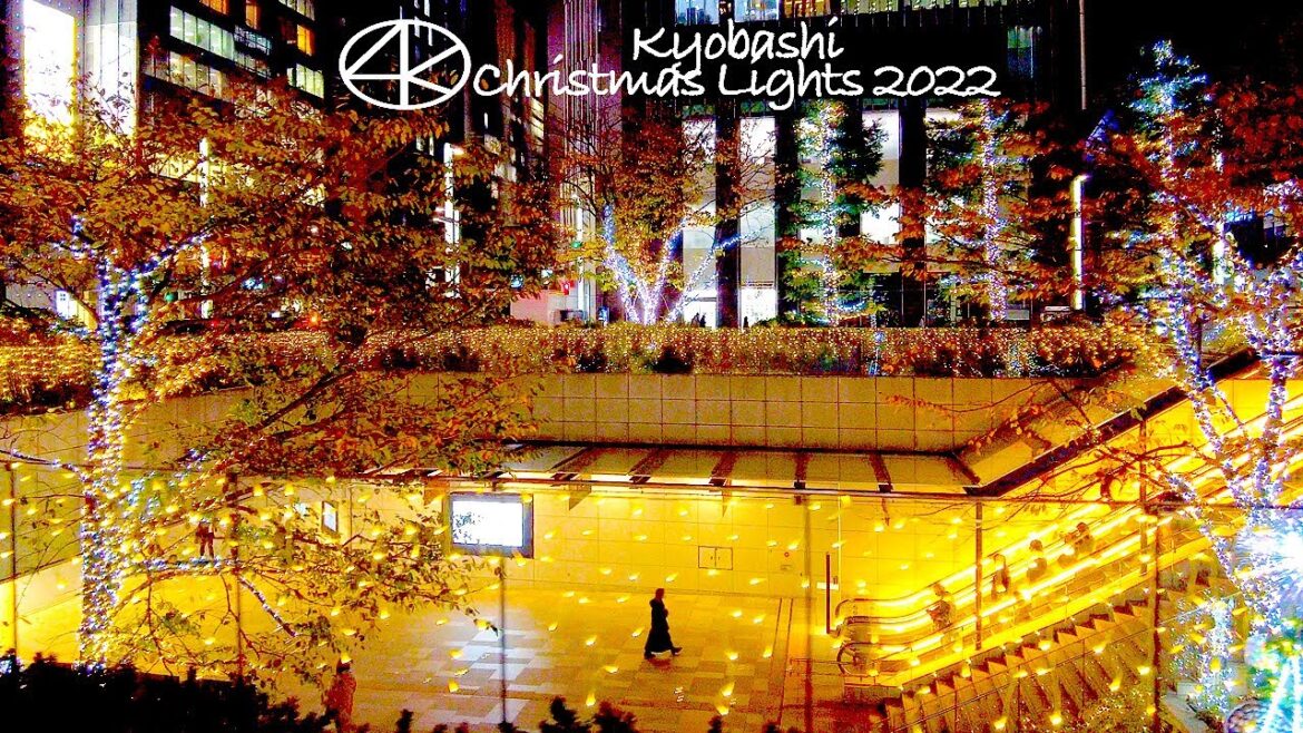 4K 京橋のクリスマス イルミネーション 2022年 京橋駅地下道 東京 Japan