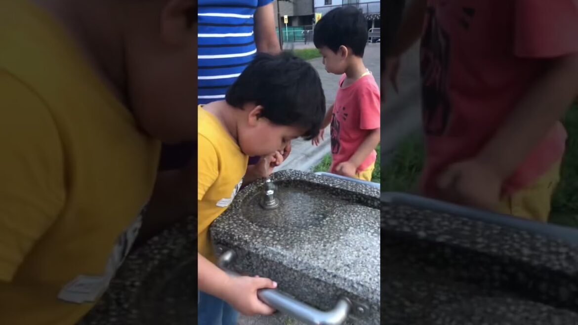 Kids Drinking water from tap at Park : Japan #short #shorts