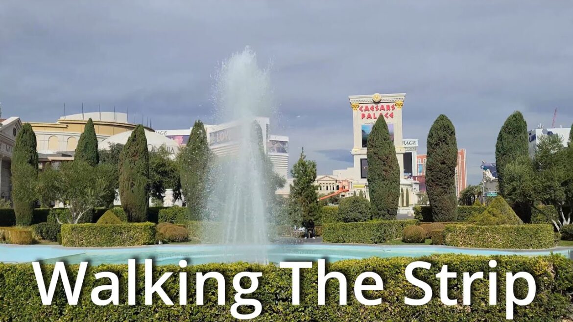 The Las Vegas Strip Walking Tour on 11/26/22 around 10am in 4k with cowboys and showgirls.