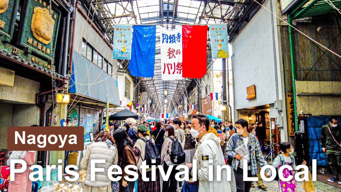 【Nagoya 💖】Walk Japan - Nagoya Biggest Paris Festival in Endoji Shopping Street ASMR 【4K】나고야 นาโกย่า