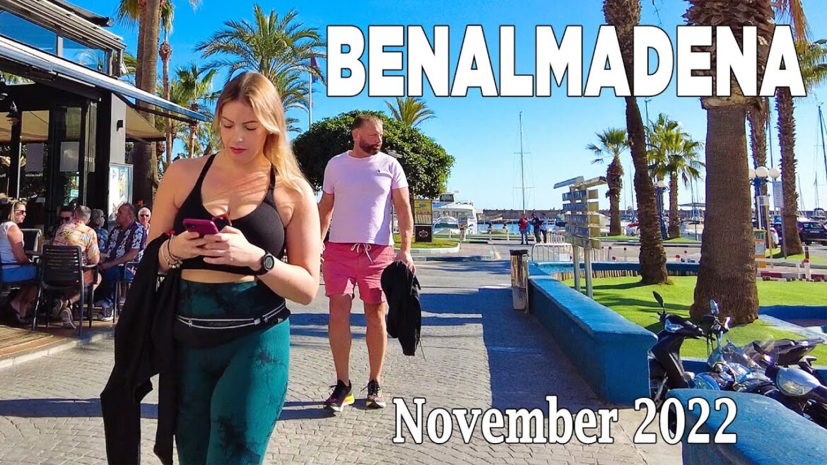 Benalmadena Puerto Marina Malaga Spain Walking Tour November 2022 [4K]