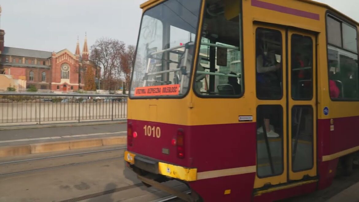 Poland, Łódź, tram C6 ride from Piotrkowska Centrum to Piłsudskiego - Sienkiewicza