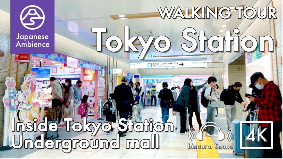 [Inside] Tokyo Station Underground Mall Walking in Tokyo [4K/Binaural Walking Tour]