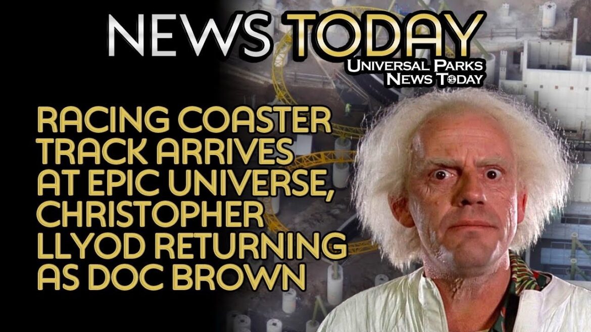 Racing Coaster Track Arrives at Epic Universe, Christopher Llyod Returning as Doc Brown Racing Coaster Track Arrives at Epic Universe, Christopher Llyod Returning as Doc Brown
