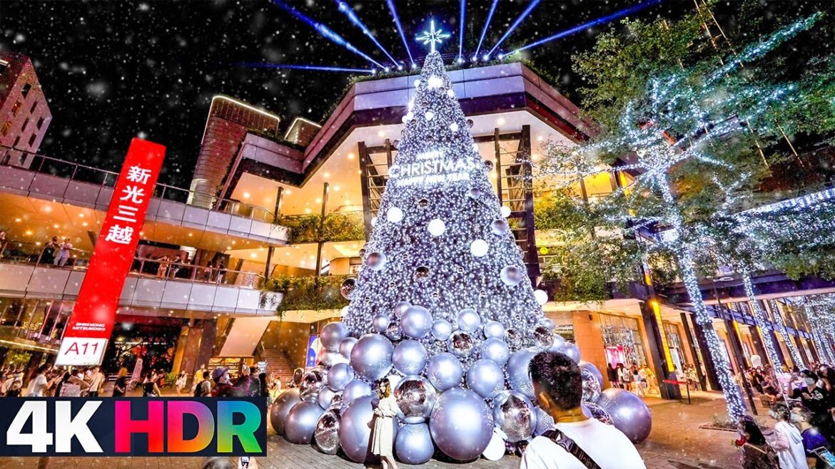 4K HDR｜2022台北信義耶誕城｜Taipei Xinyi Christmas Illumination Evening walk