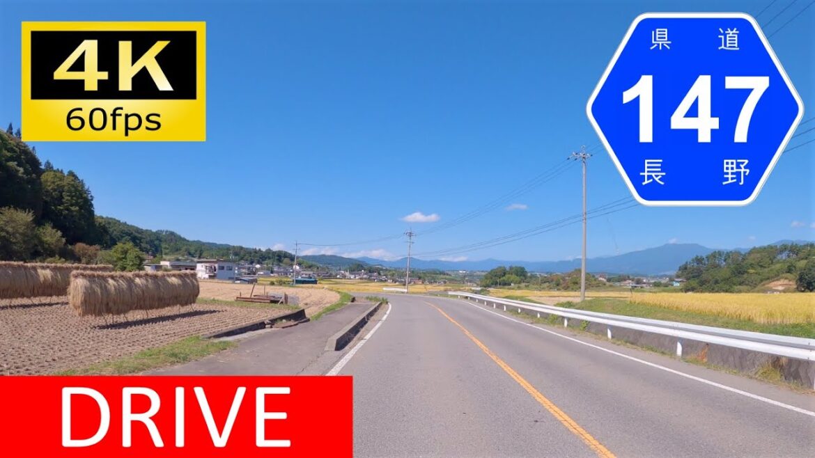 【Driving in Japan】Nagano Prefectural Route 147: Ashida - Ōya [4K]