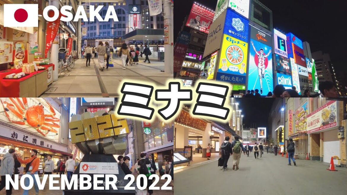 【大阪】ミナミを歩く2022秋 道頓堀,千日前,なんばグランド花月など Walking around Osaka Minami, Osaka, Japan