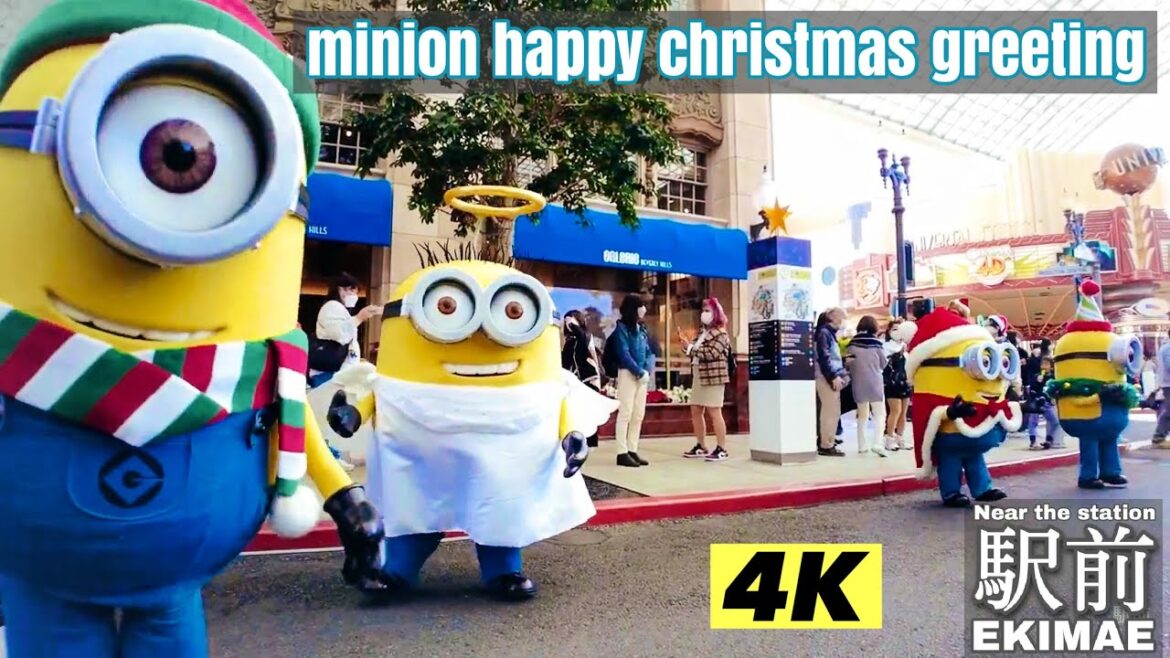 Minions happy christmas greeting ｜ミニオンズ・ハッピー・クリスマス・グリーティング【4K】USJ walking tour