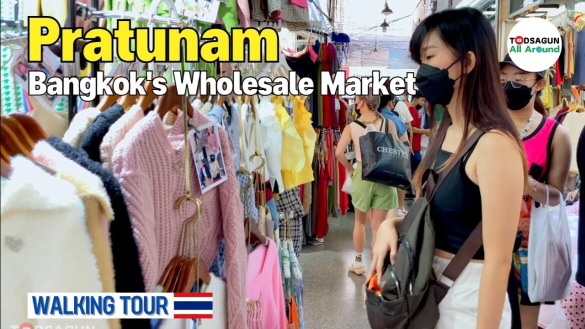 🇹🇭 Pratunam Market, Bangkok | The best places to find souvenirs and clothes - 4K 60fps