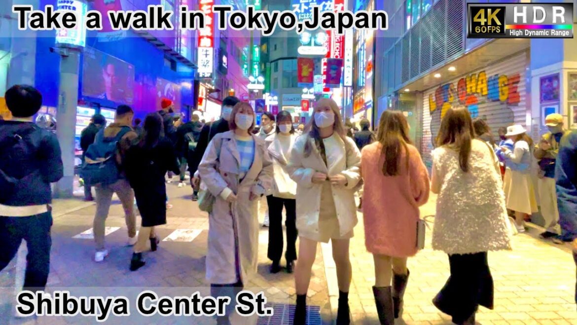 4K 60fps HDR// Take a walk in Tokyo, Japan,Shibuya Center Street→Shibuya Bunkamura Dori→Shibuya Sta.