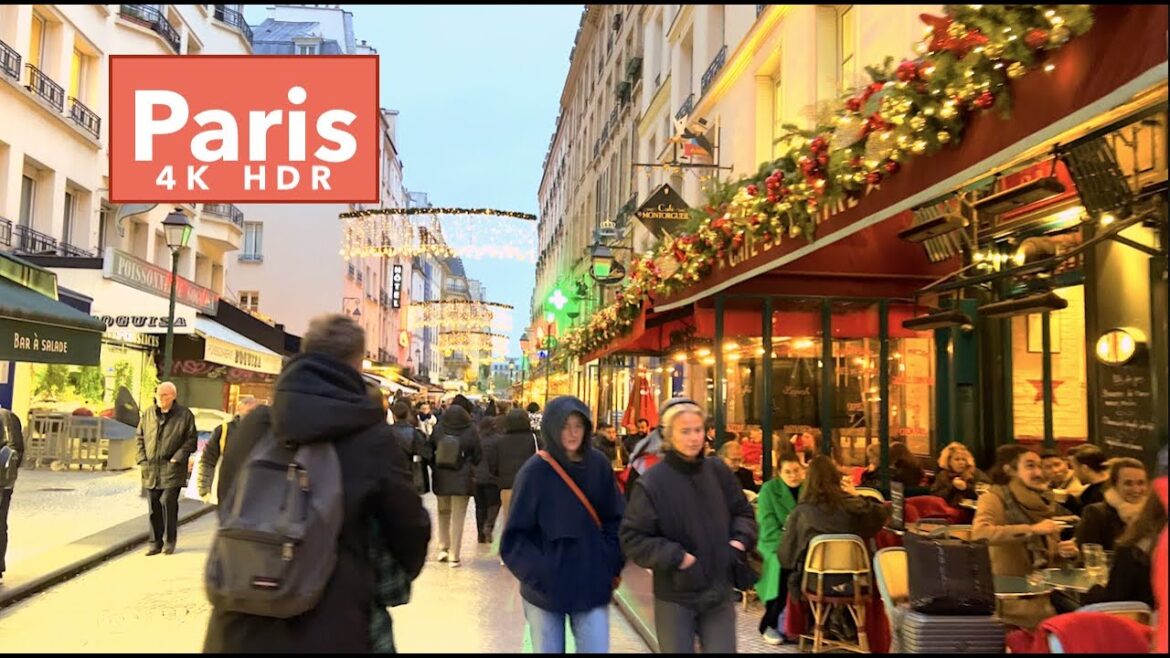 Paris France, Christmas in Paris - HDR Walking - 4K HDR