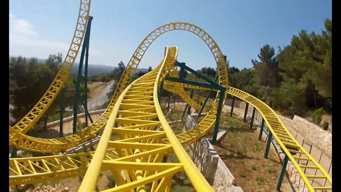 Eurofighter Roller Coaster POV Front Seat Zoosafari Fasanolandia Italy