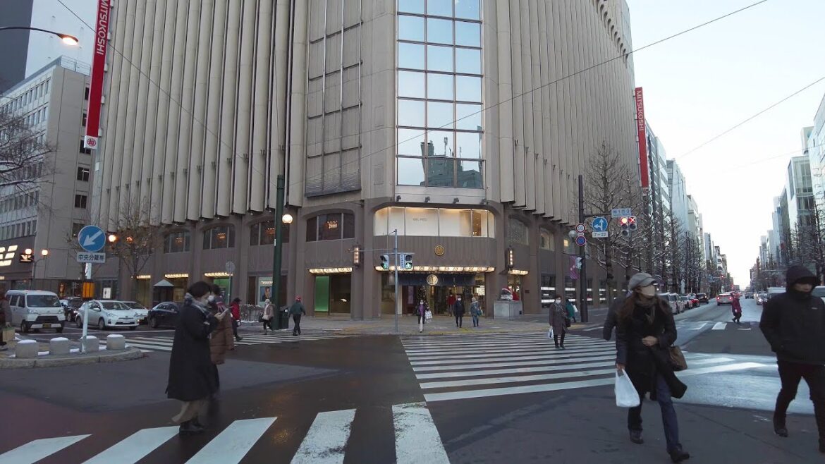 【4K】2022 日本 北海道 札幌 中央区 街中 冬 散策【Binaural Audio】