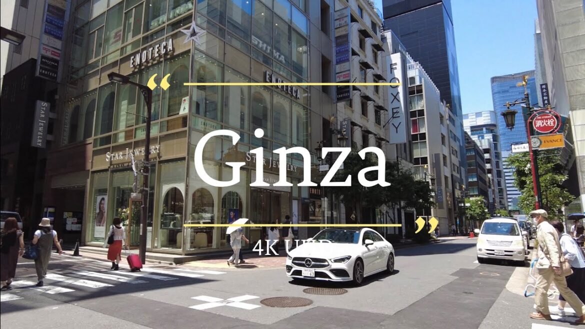 【⁴ᴷ UHD Tokyo】Walking tour in Ginza, luxury shopping city💼