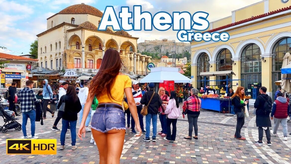 Athens - The Busiest City In Greece 🇬🇷 2022 - 4K HDR Walking Tour