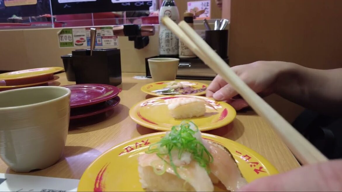 후쿠오카 여행, 스시로 텐진점에서 스시 먹어보기, 100엔 스시는 없어졌지만...