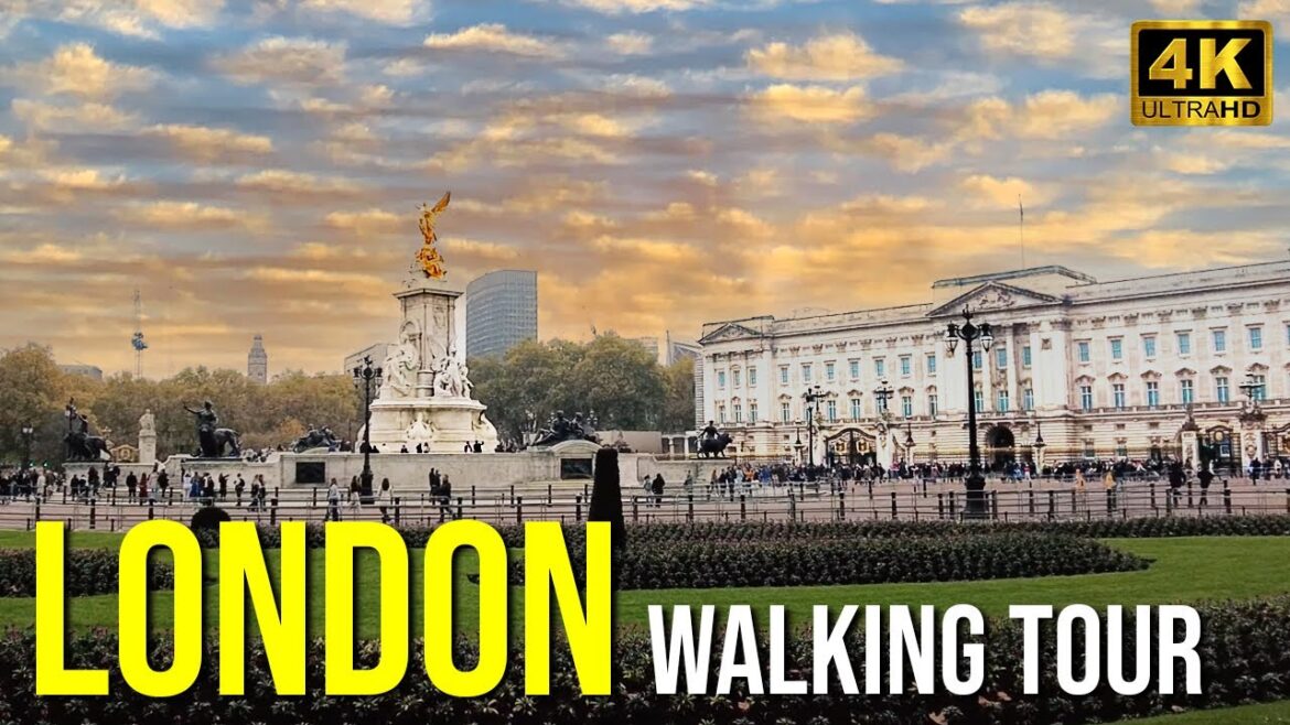 LONDON City Walking Tour (4K UHD) - Remembrance Sunday