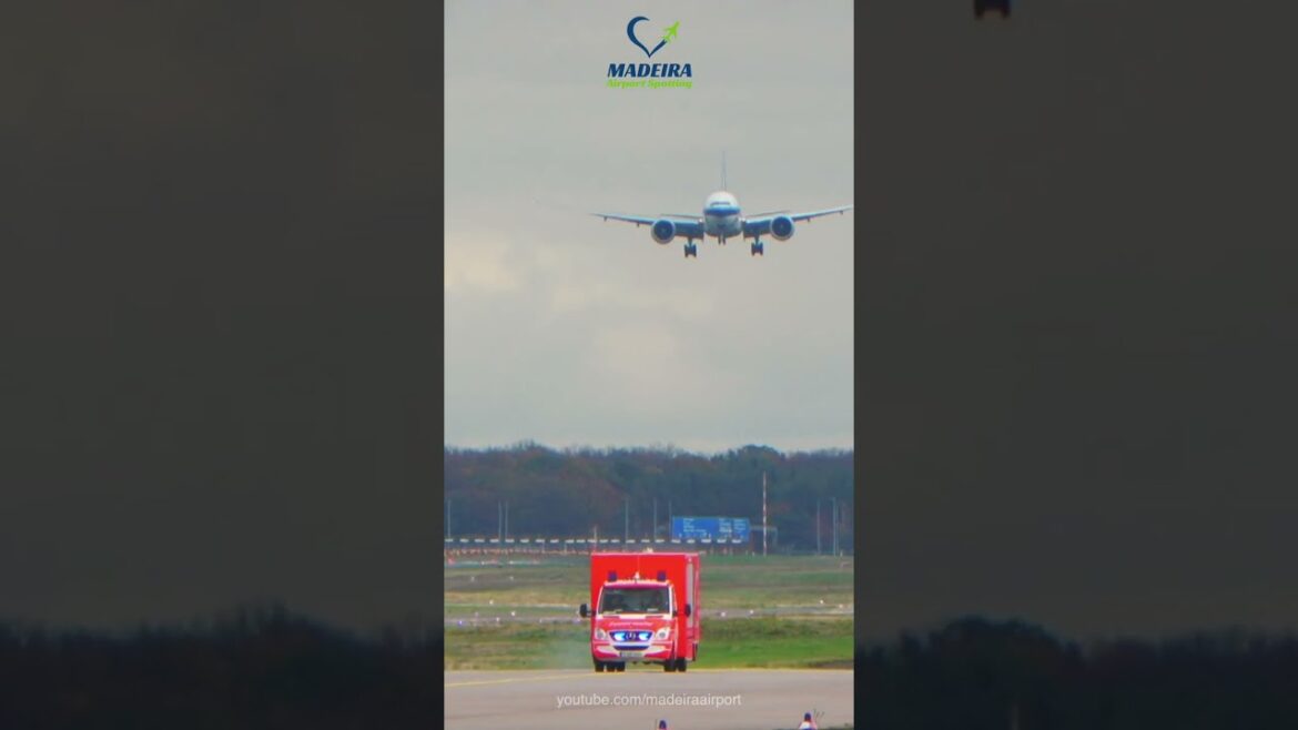 China Southern Airbus B777 landing at Frankfurt Airport