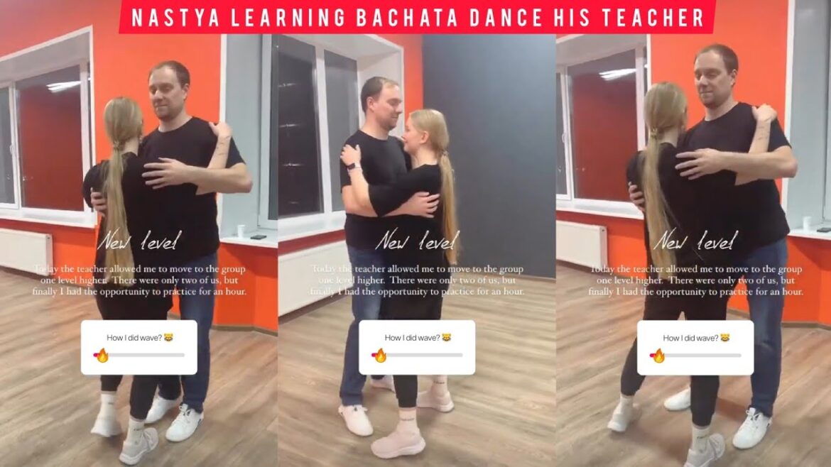 NOMAD SHUBHAM FRIEND NASTYA LEARNING BACHATA DANCE FROM HER DANCE TEACHER