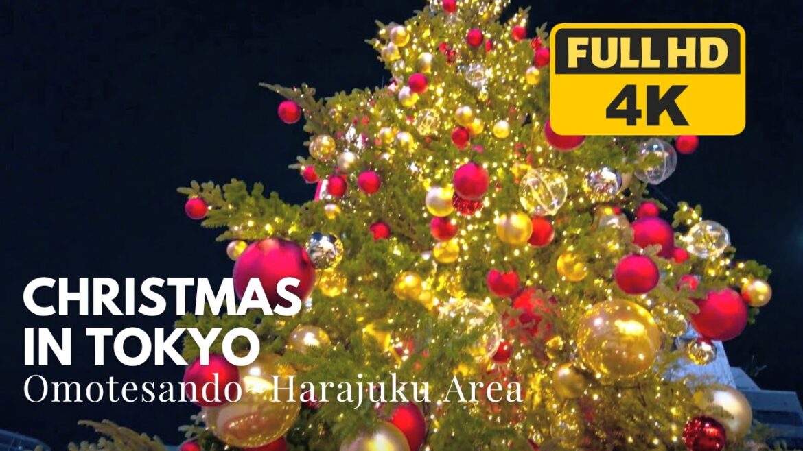 [4K/HDR] 1 Hour Walk in Omotesando~Harajuku, Tokyo, Christmas Walking Tour, JAPAN