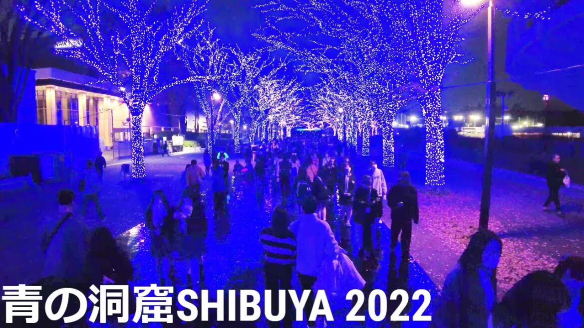 4K 青の洞窟 SHIBUYA 2022 初点灯の瞬間 / Moment of Lighing Up, First Time for Blue Grotto SHIBUYA 2022, Tokyo