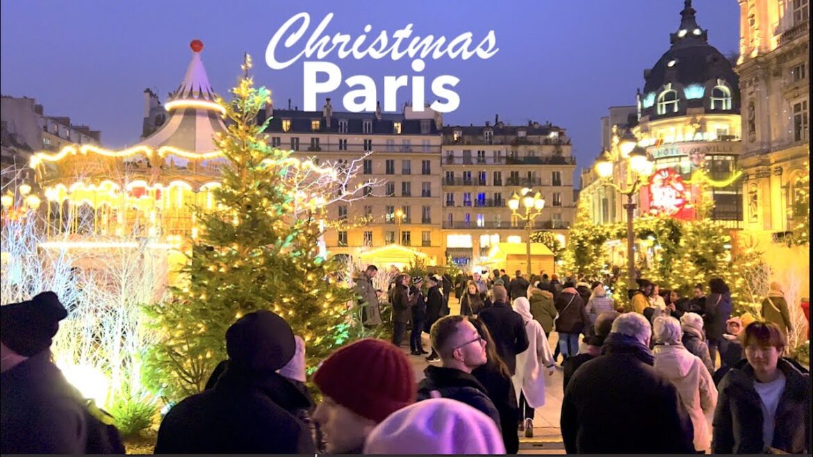 Paris France, HDR Walking, Christmas in Paris - 4K HDR 60 fps