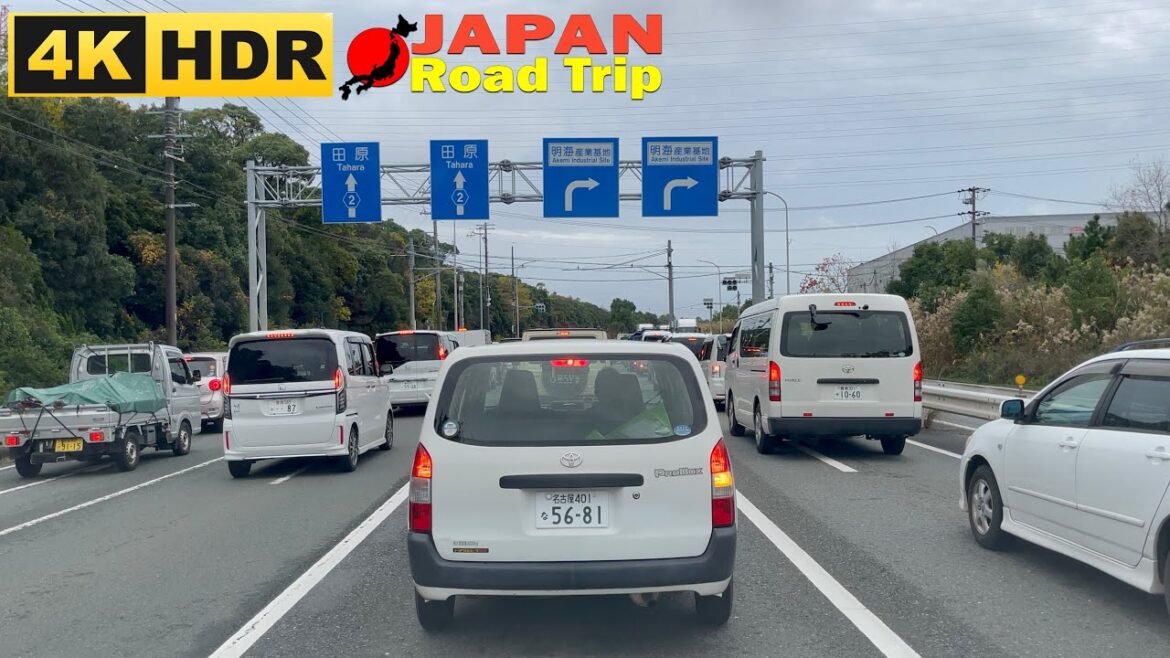 1-Hour Driving in Japan | Partial Autumn Road Ambiance | Aichi Prefecture | 4K HDR