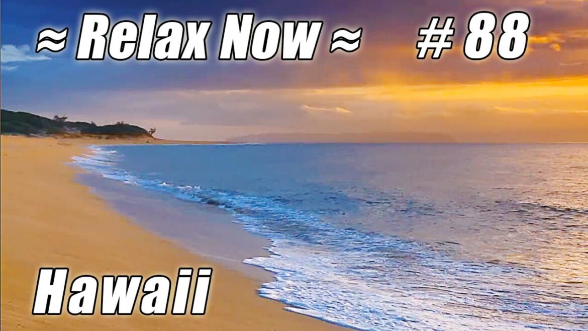 KAUAI - SUNSET on BARKING SANDS BEACH #88 HD Hawaii Beaches Ocean Wave sound WAIMEA BEACH Polihale