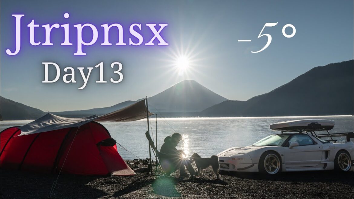 [4K] Cold 🥶 Solo sport car camping in world heritage Mt.Fuji.Easy winter camping by HONDA NSX / ASMR