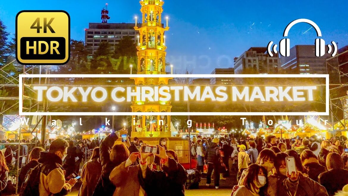 Tokyo Christmas Market 2022 Walking Tour - Tokyo Japan [4K/HDR/Binaural]