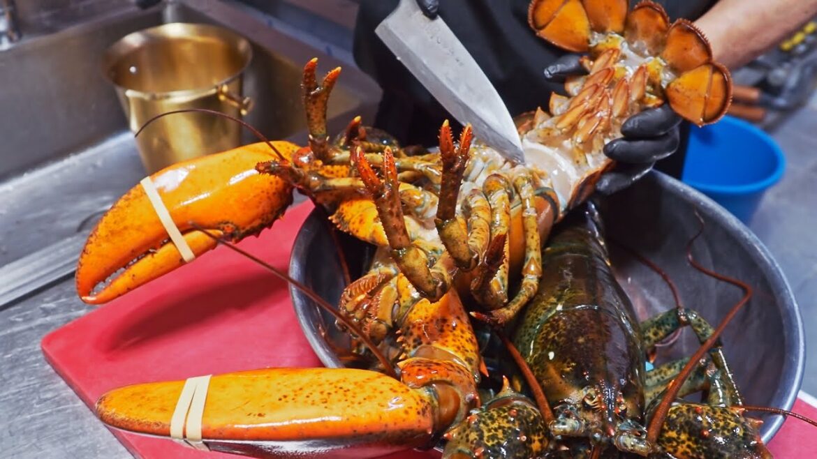 Luxurious！Grilled Lobster with Butter, Lobster Sashimi, Fried Abalone / 尚介青！奢華龍蝦生魚片, 烤奶油龍蝦, 香煎鮑魚