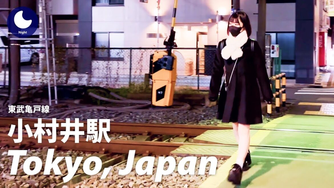 ⁴ᴷ Japan: Omurai Station / Tobu Kameido Line : Tokyo Walking Tour (December, 2022)