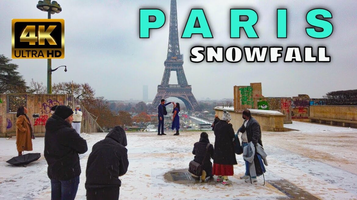 Paris France Winter Walk 4K60 fps – Snow Fall in Paris France 2022 – Walking Around Eiffel Tower Paris France Winter Walk 4K60 fps - Snow Fall in Paris France 2022 - Walking Around Eiffel Tower