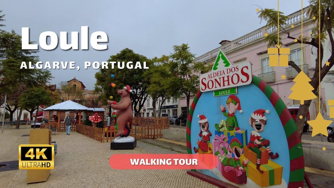 🇵🇹 Loule, Algarve Christmas Walking Tour – 4K with Captions – December 2022