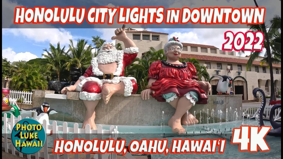 Honolulu City Lights in Downtown Honolulu December 8, 2022 Oahu Hawaii Christmas
