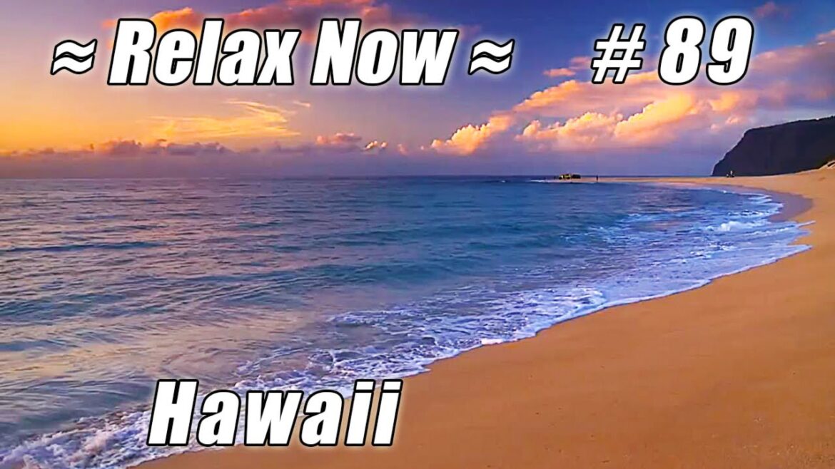 KAUAI POLIHALE Beach Sunset #89 Beaches Ocean Waves sounds HD Na Pali Coast Barking Sands Hawaii