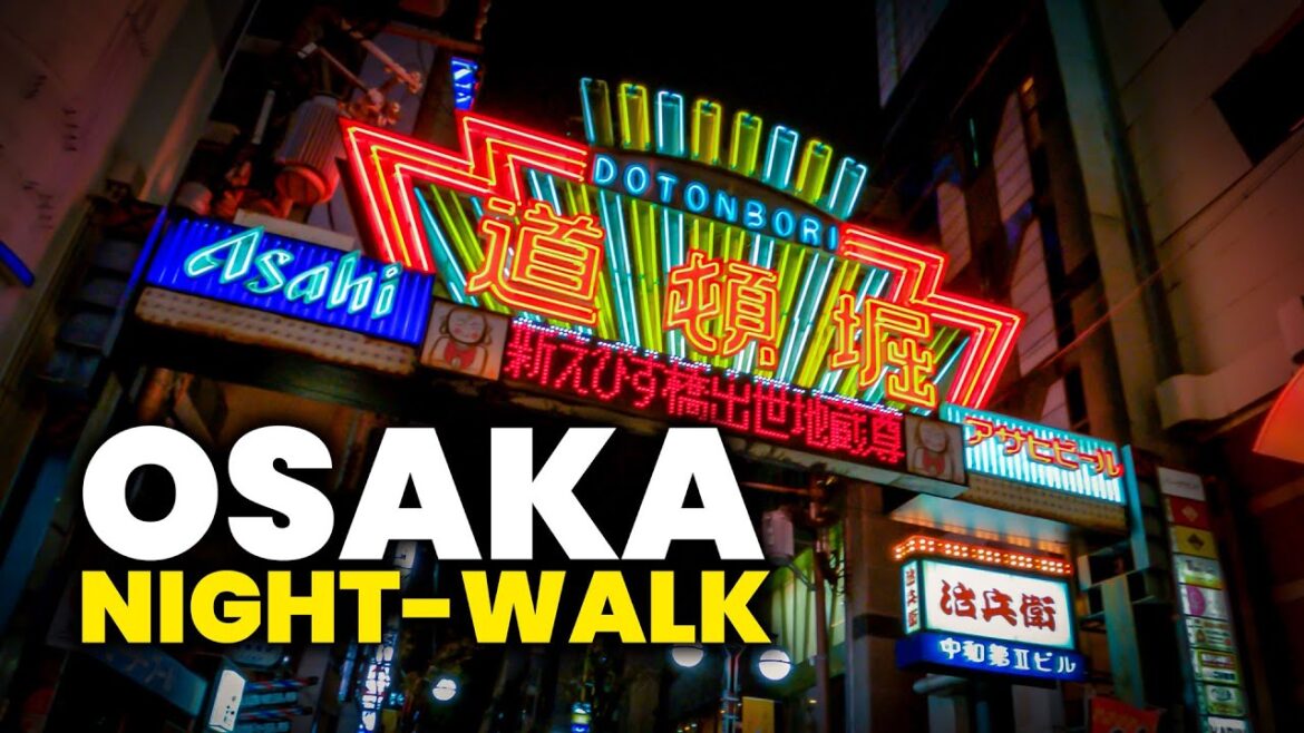 Night Walk in Downtown Osaka, Japan Night Walk in Downtown Osaka, Japan