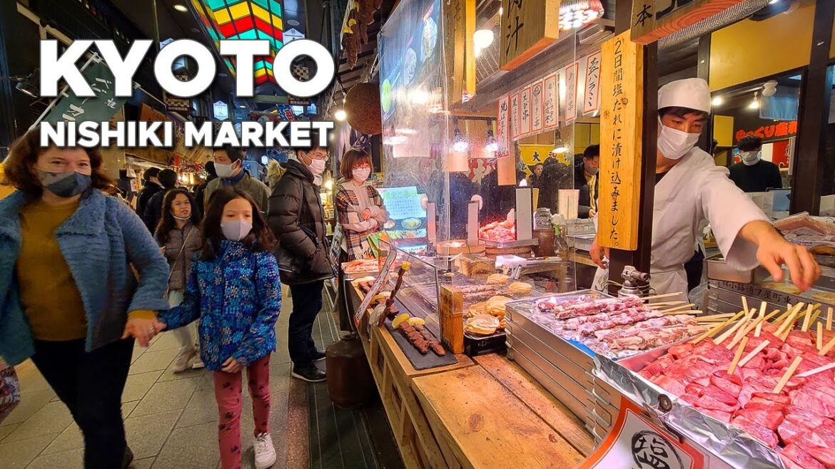 Japanese Street Food Tour, Kyoto Nishiki Market and Teramachi Shopping Street - 4K Walking Tour