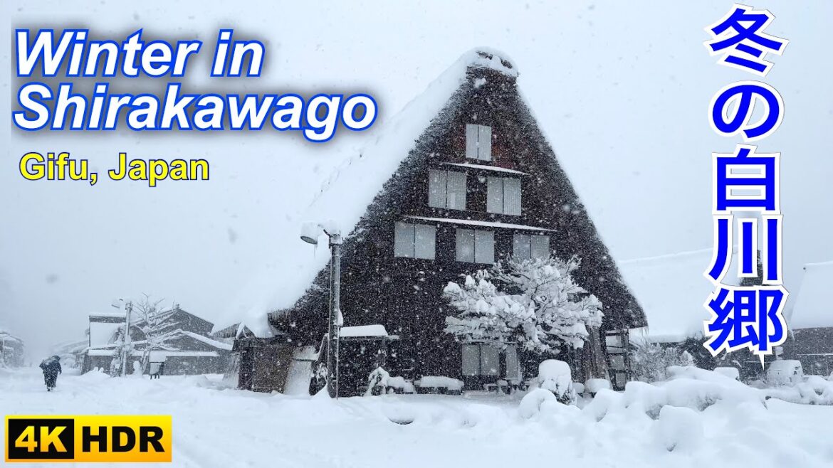 雪の白川郷 (冬) Winter Snow in Shirakawago, Gifu Japan